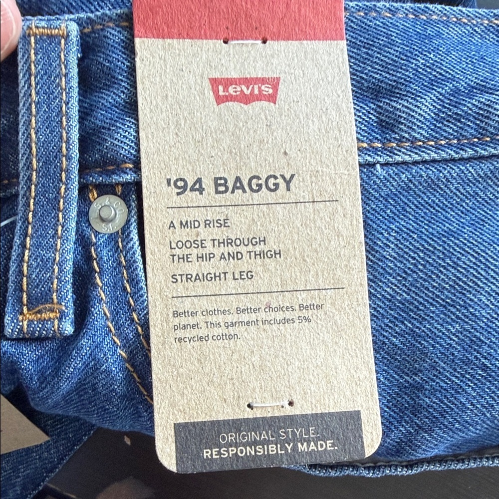 NWT Levi's Women's '94 Baggy Wide-Leg Relaxed-Fit Denim Jeans Size 31 (12) - Picture 9 of 13